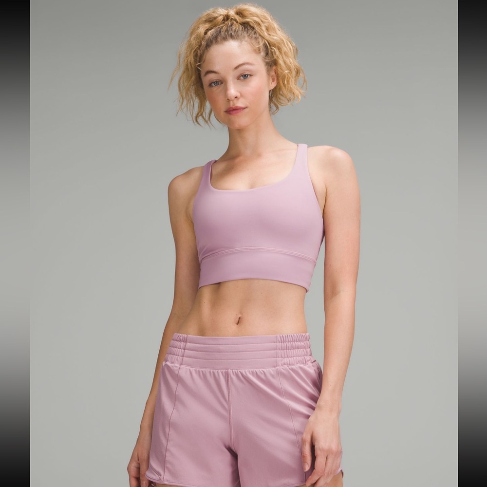 🍋 lululemon Energy Longline Bra *Medium Support, B-D Cups *Rose Blush, Size 8